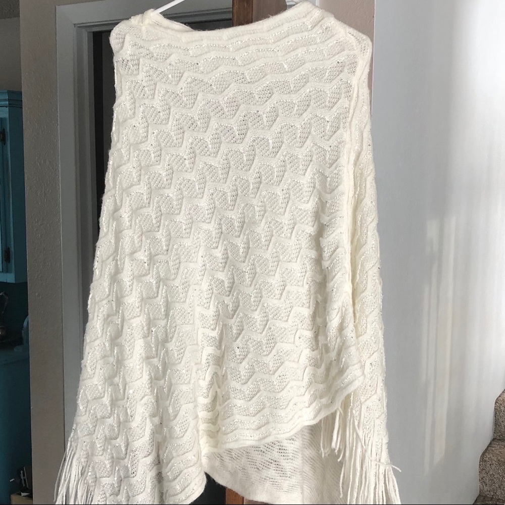 Fringe Pancho with sequins